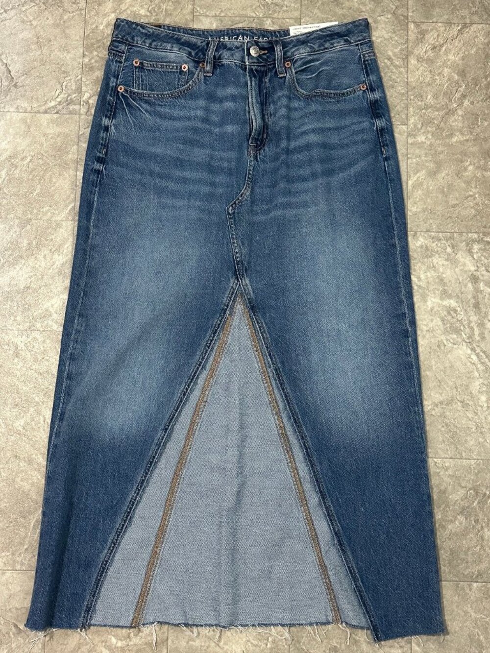 American Eagle Dreamy Drape Denim Maxi Skirt NWT Size 6